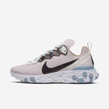 Nike React Element 55 SE - Női Utcai Cipő - Rózsaszín/Fehér/Világos Kék/Khaki Szürke